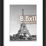 upsimples 8.5 By 11 Picture Frame, Display Pictures 6x8 with Mat or 8.5 x 11 Without, Wall Hanging Photo Frames, Black, 1 Pack