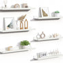 upsimples Floating Shelves for Wall, Wall Shelves for Decor Storage Set of 6, Wall Mounted Wood Shelf for Bedroom, Living Room, Bathroom, Kitchen, 23.6 inch Long Picture Ledge Shelf, White