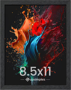 upsimples 8.5 By 11 Picture Frame, Wall Gallery Photo Frames with Engineered Wood, Black 1 Pack