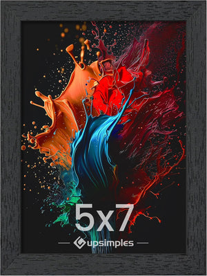 upsimples 5x7 Picture Frame, Wall Gallery Photo Frames with Engineered Wood, Black 1 Pack