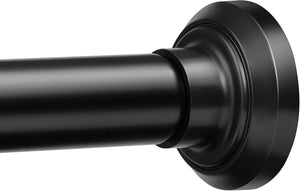 ENJOYBASICS Matte Black Shower Curtain Rod 33 to 60 Inches, 1 Inch Stainless Steel Adjustable Spring Tension Rods No Drill for Bathroom, Closet, Window, Room Divider, Never Rust, Non Slip