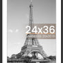 upsimples 24x36 Poster Frame, Display Pictures 20x30 with Mat or 24 x 36 Without, Wall Hanging Picture Frames, Black, 1 Pack