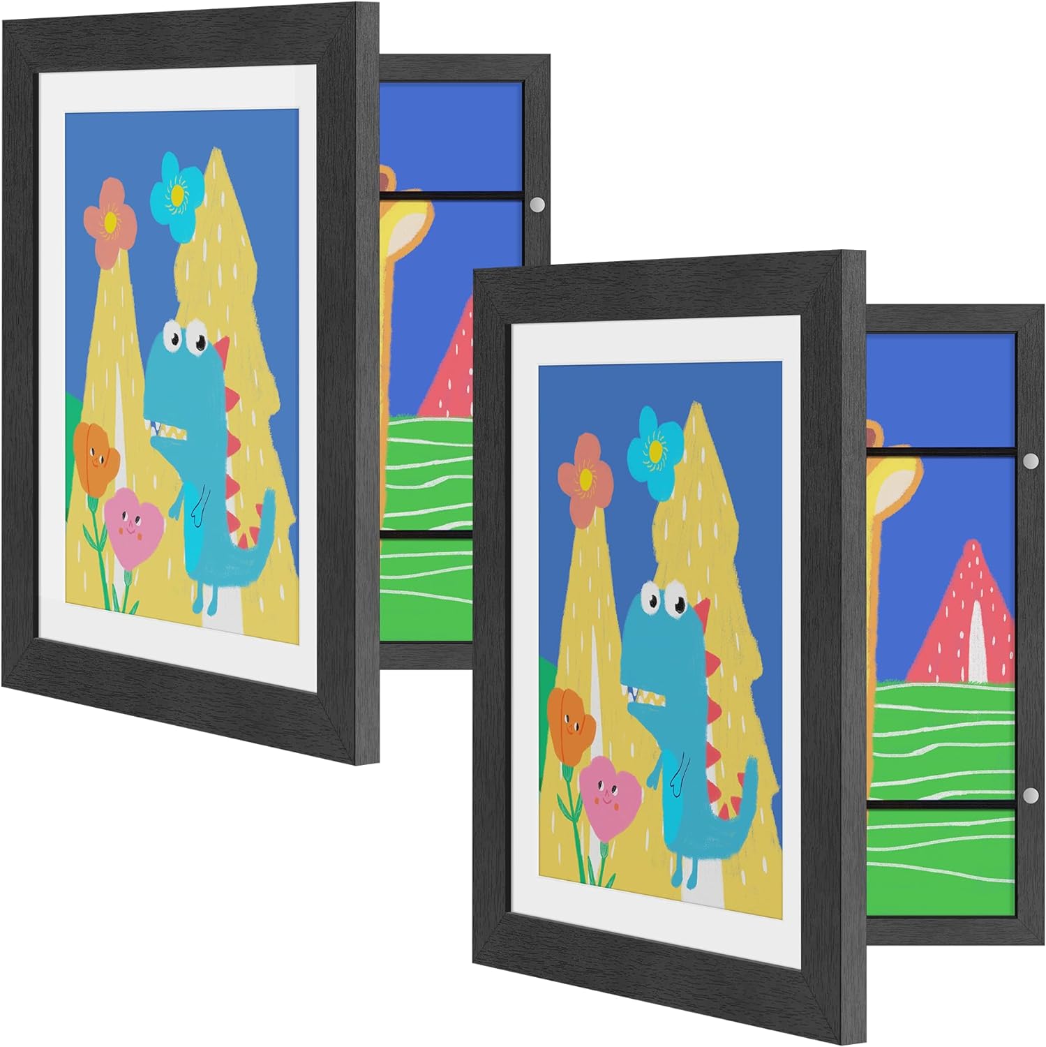 upsimples 2 Pack Kids Art Frames 10x12.5, Front Opening 8.5 x 11 Frame ...