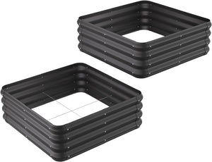 ENJOYBASICS Raised Garden Bed Outdoor, Thickened Bottomless Garden Beds for Gardening, 2 Pack Raised Planter Box for Growing Vegetables, Fruits, Flower, Herb (3x3x1 FT)