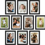 upsimples 5x7 Picture Frame Set of 10,Display Pictures 4x6 with Mat or 5x7 Without Mat,Multi Photo Frames Collage for Wall or Tabletop Display,Black