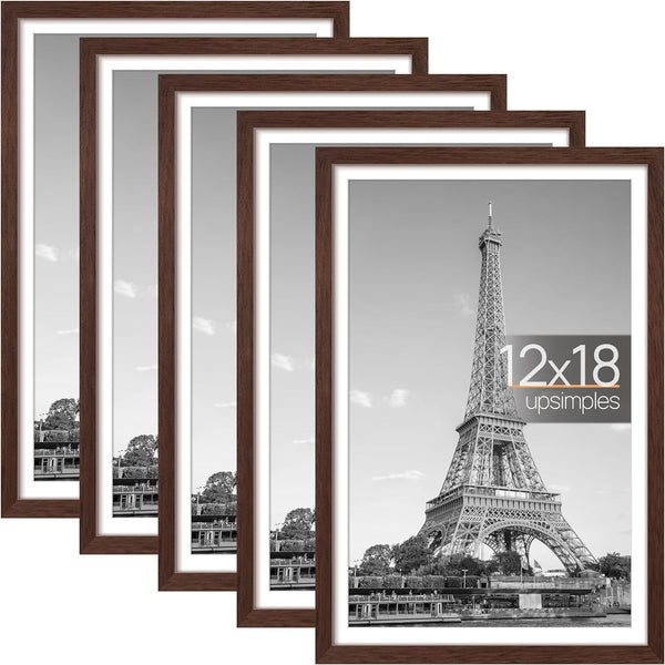 Upsimples 12x18 Picture Frame Set of 5, Display Pictures 11x17 with Ma ...