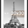upsimples 20x30 Poster Frame, Display Pictures 16x24 with Mat or 20 x 30 Without, Wall Hanging Picture Frames, Black, 1 Pack
