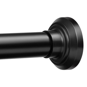 ENJOYBASICS Matte Black Shower Curtain Rod 30 to 76 Inches, 1 Inch Stainless Steel Adjustable Spring Tension Rods No Drill for Bathroom, Closet, Window, Room Divider, Never Rust, Non Slip