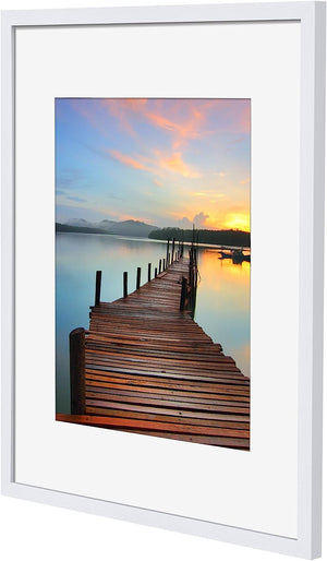 Sindcom 16x20 Poster Frame 3 Pack, Picture Frames with Detachable Mat for 11x14 Prints, Horizontal and Vertical Hanging Hooks for Wall Mounting, White Photo Frame for Gallery Home Décor