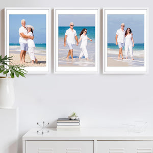 Sindcom 16x24 Poster Frame 3 Pack, Picture Frames with Detachable Mat for 14x20 Prints, Horizontal and Vertical Hanging Hooks for Wall Mounting, White Photo Frame for Gallery Home Décor