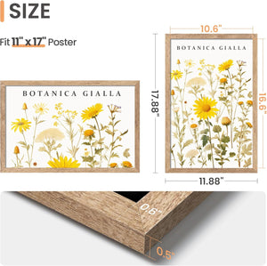 upsimples 11x17 Picture Frame, Wall Gallery Photo Frames with Engineered Wood, Rustic Brown 1 Pack