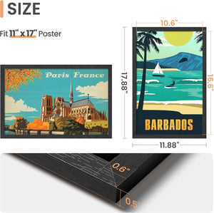 upsimples 11x17 Picture Frame, Wall Gallery Photo Frames with Engineered Wood, Black 1 Pack