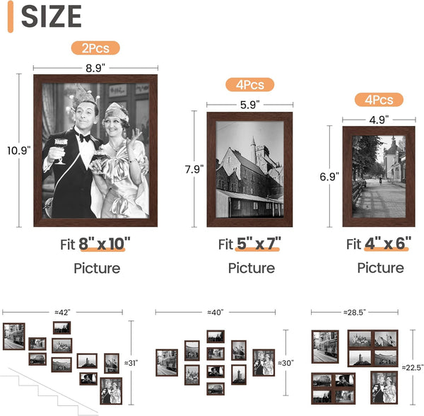 upsimples 10 Pack Picture Frames Collage Wall Decor, Gallery Wall Fram ...