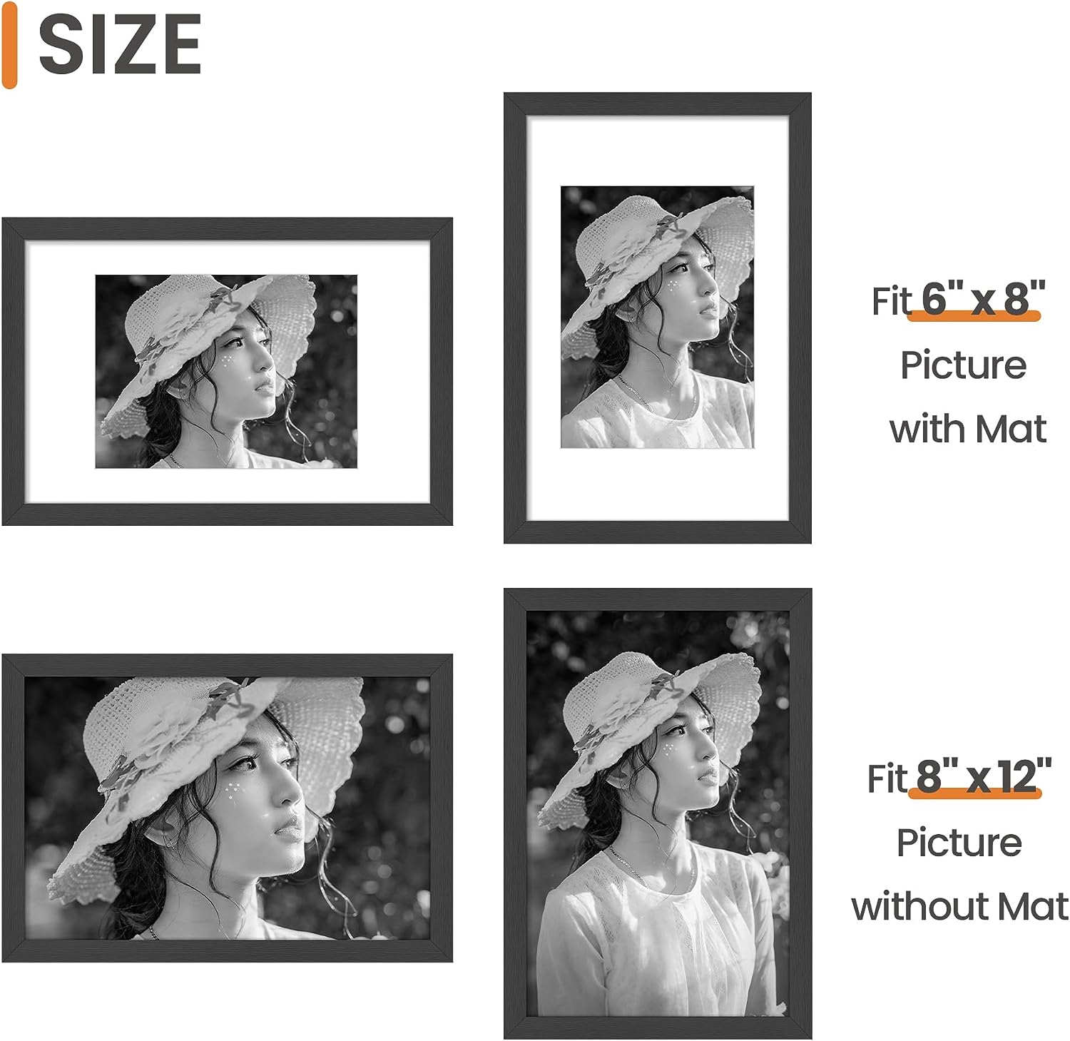 12x16 Charcoal Grey Picture Frame 3 Pack, Poster Frames with