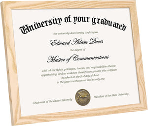 upsimples 8.5x11 Picture Frame Certificate Document Frame with High Definition Glass, 5 Pack Diploma Frames for Wall and Tabletop, Natural