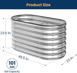 ENJOYBASICS Raised Garden Bed Kit, Galvanized Deep Root Planter 4x2x2ft Box Outdoor for Vegetables, Large Bottomless Metal Raised Bed for Gardening, Growing Broccoli, Beans, Fruits, Flower