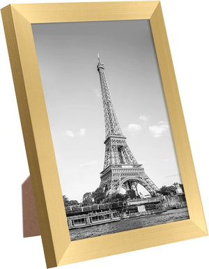 upsimples 5x7 Picture Frame with Real Glass, Bulk Photo Frames for Wall or Tabletop Display, Set of 17, Gold