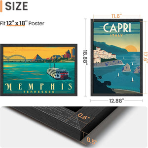 upsimples 12x18 Poster Frame, Wall Gallery Picture Frames with Engineered Wood, Black 1 Pack