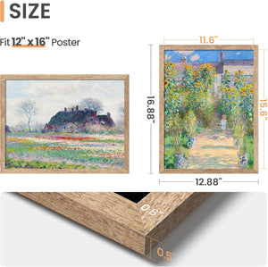 upsimples 12x16 Picture Frame, Wall Gallery Photo Frames with Engineered Wood, Rustic Brown 1 Pack
