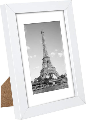 upsimples 4x6 Picture Frame Set of 10, Display Pictures 3.5x5 with Mat or 4x6 Without Mat, Multi Photo Frames Collage for Wall or Tabletop Display, White