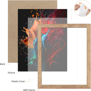 upsimples 12x16 Picture Frame, Wall Gallery Photo Frames with Engineered Wood, Rustic Brown 1 Pack