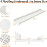 upsimples Floating Shelves for Wall, Wall Shelves for Decor Storage Set of 6, Wall Mounted Wood Shelf for Bedroom, Living Room, Bathroom, Kitchen, 35.5 inch Long Picture Ledge Shelf, White