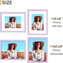 upsimples 8.5 By 11 Picture Frame, Display Pictures 6x8 with Mat or 8.5 x 11 Without, Wall Hanging Photo Frames, Purple, 1 Pack
