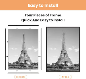 upsimples 27x40 Frame Black 3 Pack, Poster Frames 27 x 40 for Horizontal or Vertical Wall Mounting, Scratch-Proof Wall Gallery Photo Frame