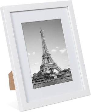 upsimples 8x10 Picture Frame Set of 10,Display Pictures 5x7 with Mat or 8x10 Without Mat,Multi Photo Frames Collage for Wall or Tabletop Display,White
