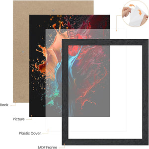 upsimples 12x12 Picture Frame, Wall Gallery Square Frames with Engineered Wood, Black 1 Pack