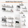 upsimples Floating Shelves for Wall, Wall Shelves for Decor Storage Set of 6, Wall Mounted Wood Shelf for Bedroom, Living Room, Bathroom, Kitchen, Picture Ledge Shelf, Rustic White