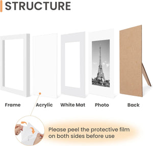 upsimples 8x10 Picture Frame Set of 10,Display Pictures 5x7 with Mat or 8x10 Without Mat,Multi Photo Frames Collage for Wall or Tabletop Display,White