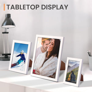 upsimples 10 Pack Picture Frames Collage Wall Decor, Gallery Wall Frame Set for Wall Mounting or Tabletop Display, Multi Sizes Including 8x10, 5x7, 4x6 Family Photo Frames, White