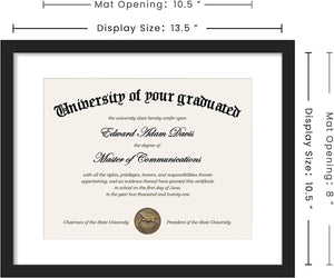 upsimples 11x14 Picture Frame Certificate Document Frame with High Definition Glass,5 Pack Diploma Frames for Wall and Tabletop,Black