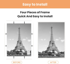 upsimples 27x40 Frame White 3 Pack, Poster Frames 27 x 40 for Horizontal or Vertical Wall Mounting, Scratch-Proof Wall Gallery Photo Frame