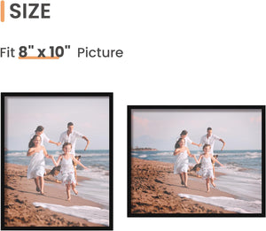 upsimples 8x10 Picture Frame Set of 3, Made of High Definition Glass for 8 x 10 Black Frames, Wall and Tabletop Display Thin Border Photo Frame for Home Décor