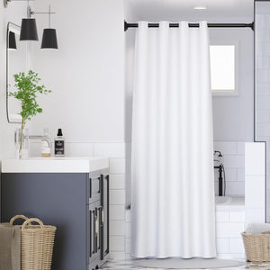 Matte Black Shower Curtain Rod 33 to 45 Inches, 1 Inch Adjustable Spring Tension Curtain Rod No Drill, Stainless Steel Shower Rod for Bathroom, Closet, Window, Room Divider, Never Rust, Non Slip