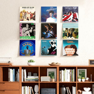 upsimples 6 Pack Clear Acrylic Shelves, 12" Nursery Bookshelves for Wall, Floating Bookshelf for Kids Baby, Vinyl Display, Record Holder, Magazine Rack, Picture Ledge Shelf