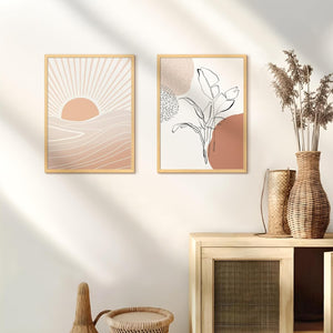 upsimples 12x16 Picture Frame Natural 3 Pack, Scratch-Proof Poster Frames 12 x 16 for Photo Gallery - Slide-In Strips, Horizontal or Vertical Wall Mounting