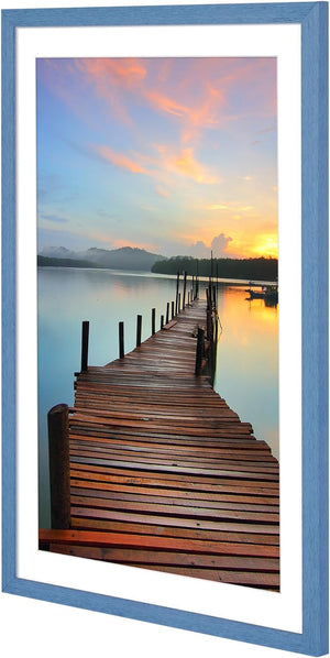 Sindcom 13x19 Picture Frame 3 Pack, Blue Wall Decor Poster Frames with Detachable Mat for 11x17 Prints, Horizontal and Vertical Hanging Hooks for Wall Mounting, Blue Photo Frame for Gallery Home Room Bathroom Décor