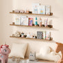 upsimples Floating Shelves for Wall, Wall Shelves for Decor Storage Set of 6, Wall Mounted Wood Shelf for Bedroom, Living Room, Bathroom, Kitchen, 35.5 inch Long Picture Ledge Shelf, Brown