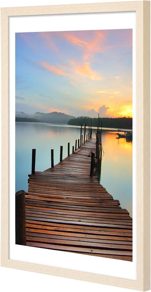 Sindcom 18x24 Poster Frame 3 Pack, Boho Wall Decor Picture Frames with Detachable Mat for 16x20 Prints, Horizontal and Vertical Hanging Hooks for Wall Mounting, Natural Photo Frame for Gallery Home Décor