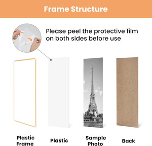 upsimples 12x16 Picture Frame Natural 3 Pack, Scratch-Proof Poster Frames 12 x 16 for Photo Gallery - Slide-In Strips, Horizontal or Vertical Wall Mounting