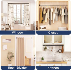 ENJOYBASICS Matte Black Shower Curtain Rod 30 to 88 Inches, 1 Inch Stainless Steel Adjustable Spring Tension Rods No Drill for Bathroom, Closet, Window, Room Divider, Never Rust, Non Slip