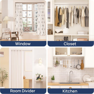 ENJOYBASICS Shower Curtain Rod 30 to 76 Inches, 1 Inch Stainless Steel Adjustable Spring Tension Rods No Drill for Bathroom, Closet, Window, Room Divider, Never Rust, Non Slip, Nickel