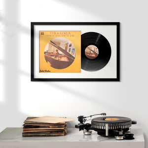 upsimples 15.5x24 Record Frame with 2 Double Sided Mats (Black & White), Vinyl Frames for 12.5x12.5 Album Cover, Wall Display for Home Decor, Black, 1 Pack