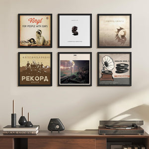 upsimples 12.5x12.5 Record Frame, Vinyl Frames for 12inch Album Cover, Wall Display for Home Decor, Black, 4 Pack