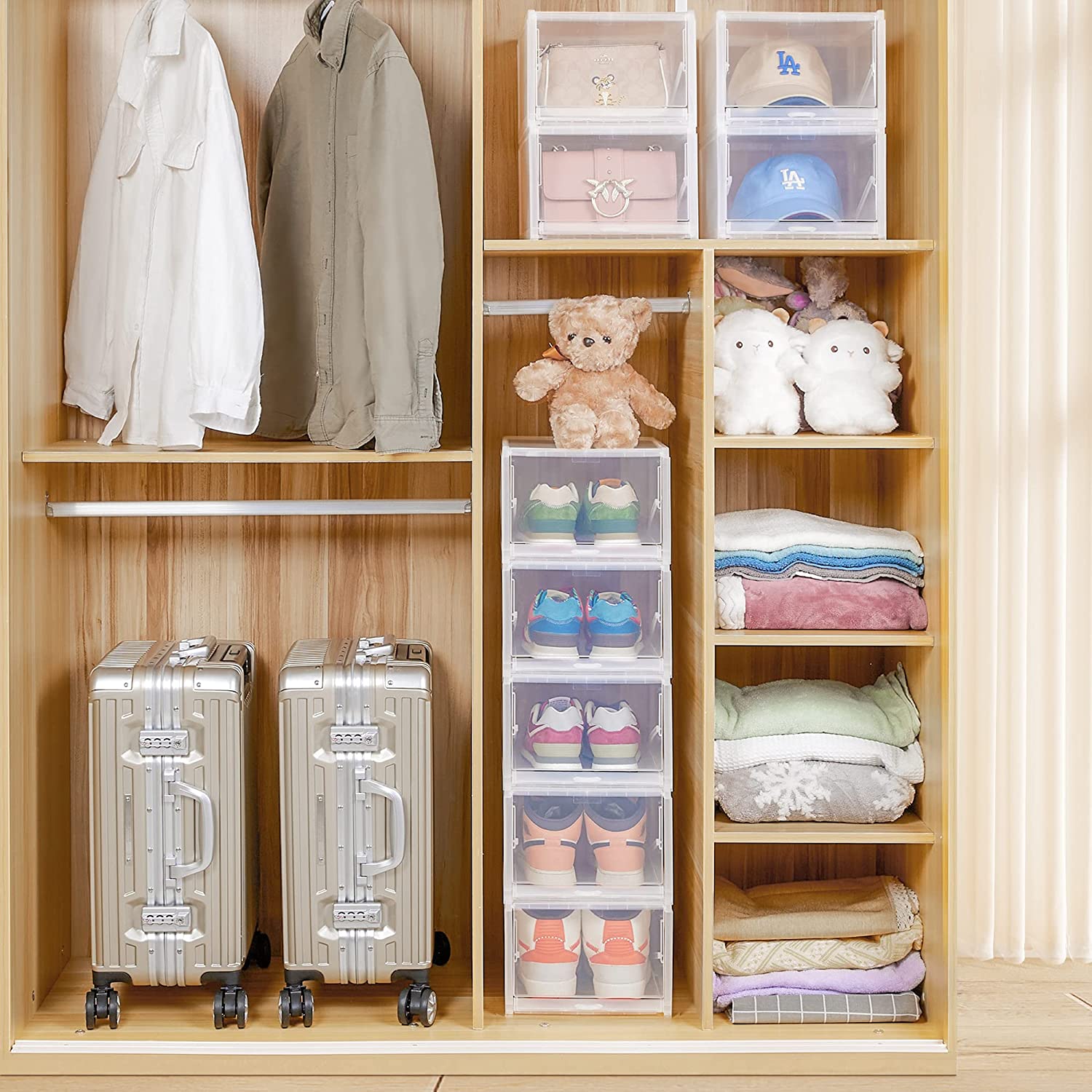 5 Pack Clothes Storage Bins, Foldable Closet Organizers Storage