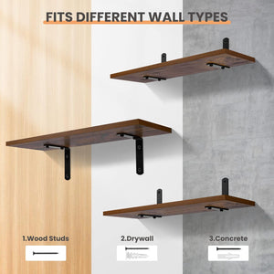 upsimples Bathroom Shelves Over Toilet, 3+1 Tier Floating Shelves, Dark Brown Wooden Storage Wall Shelves with Towel Rack, Wall Mounted Hanging Shelf for Bedroom, Kitchen, Living Room, Laundry Décor Visit the upsimples Store