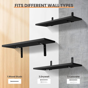 upsimples Bathroom Shelves Over Toilet, 3+1 Tier Floating Shelves, Black Wooden Storage Wall Shelves with Towel Rack, Wall Mounted Hanging Shelf for Bedroom, Kitchen, Living Room, Laundry Décor